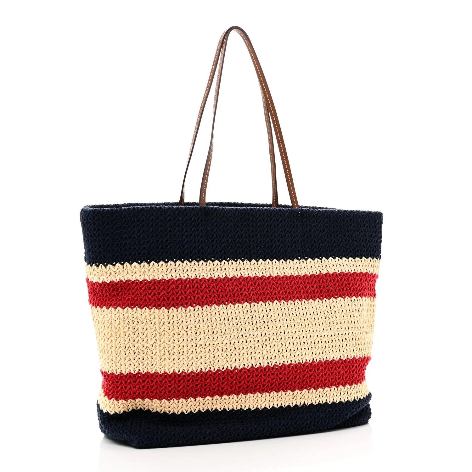 Miu Miu Multicolor Striped Crochet Tote