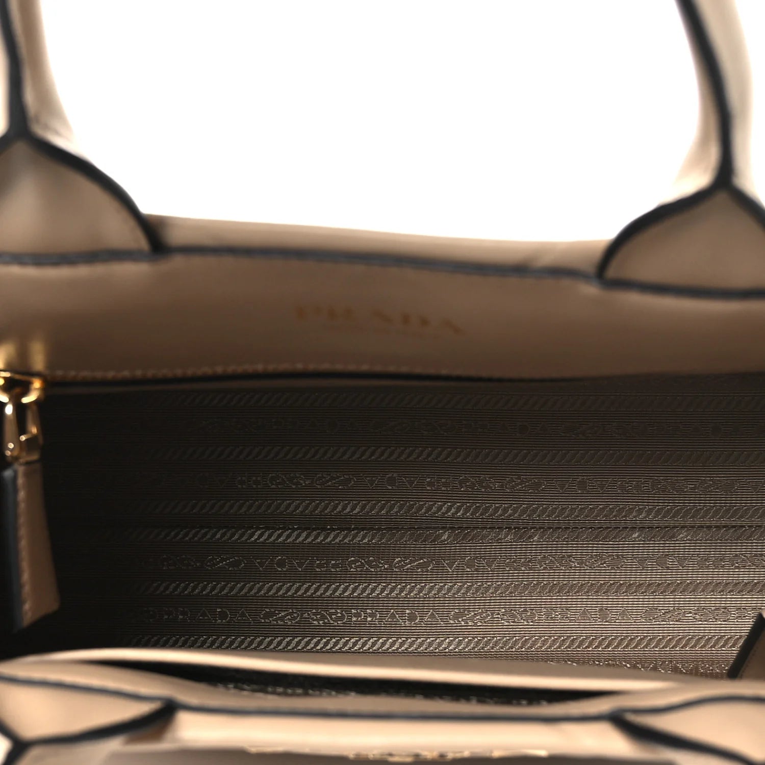 Prada Beige Embossed Leather Tote