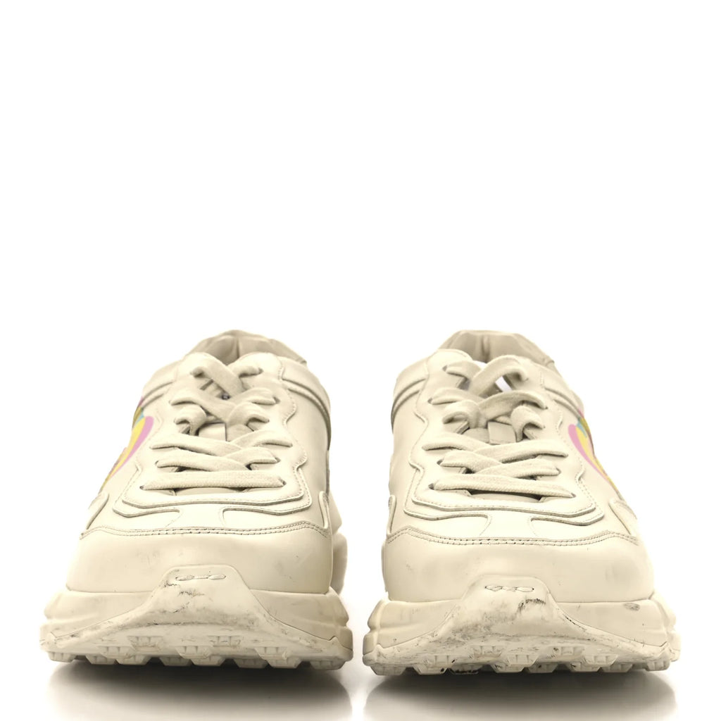 Gucci Ivory Leather Rhyton Sneakers
