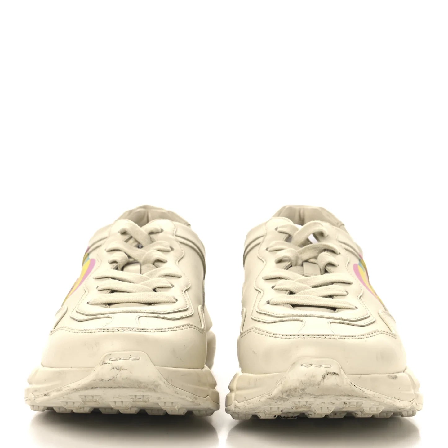 Gucci Ivory Leather Rhyton Sneakers