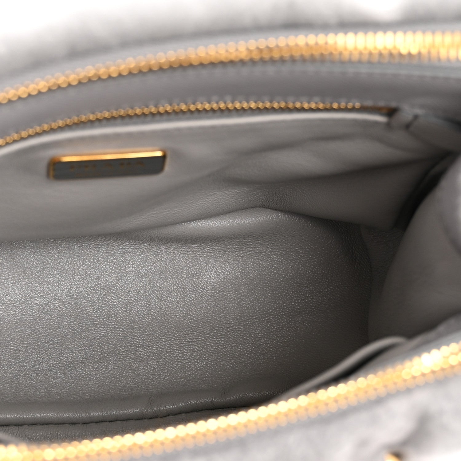 Prada Grey Shearling Mini Tote