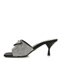 Prada Black Crystal Satin Mules