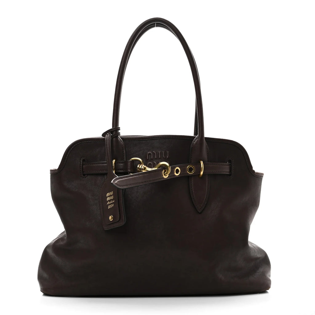 Miu Miu Brown Leather Tote