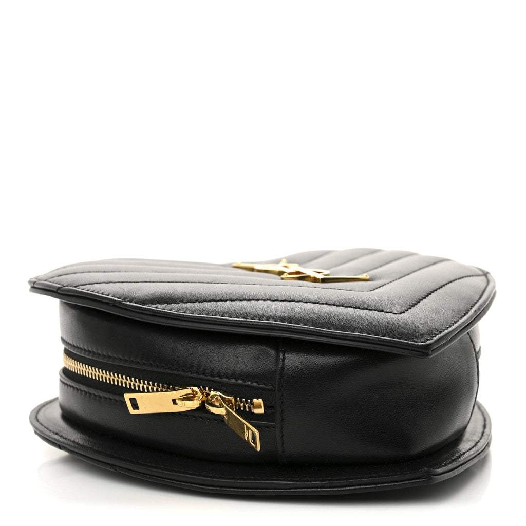 Saint Laurent Black Quilted Heart Bag