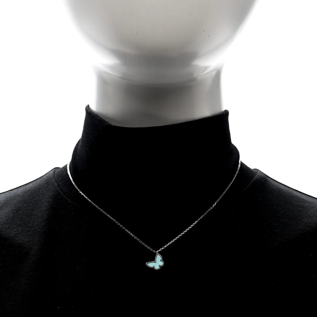Van Cleef Turquoise Butterfly Necklace
