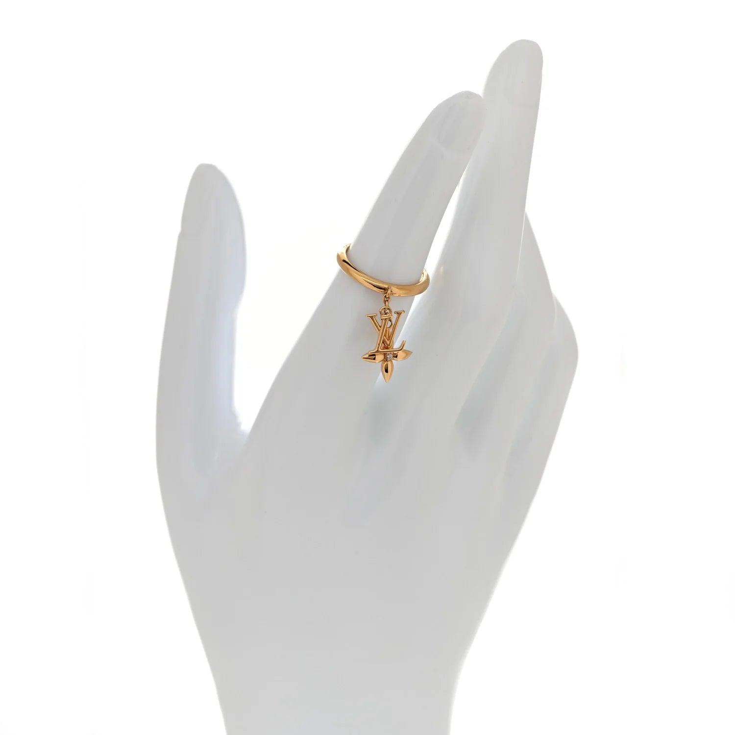Louis Vuitton Gold Monogram Charm Ring