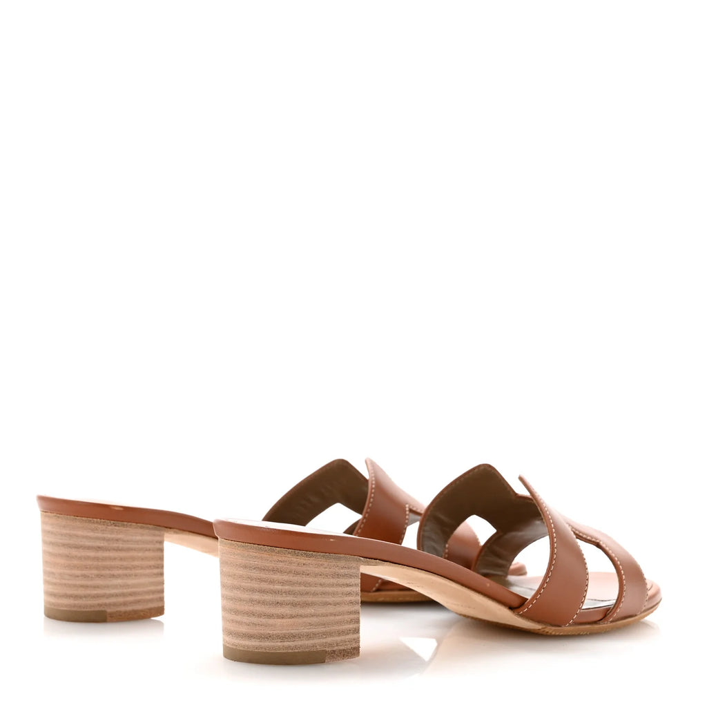 Hermes Brown Leather Oasis Sandals