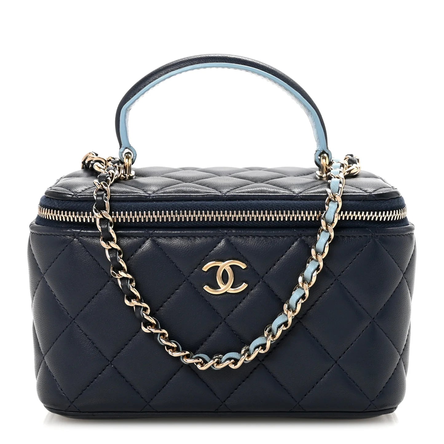 Chanel Navy Quilted Leather Vanity