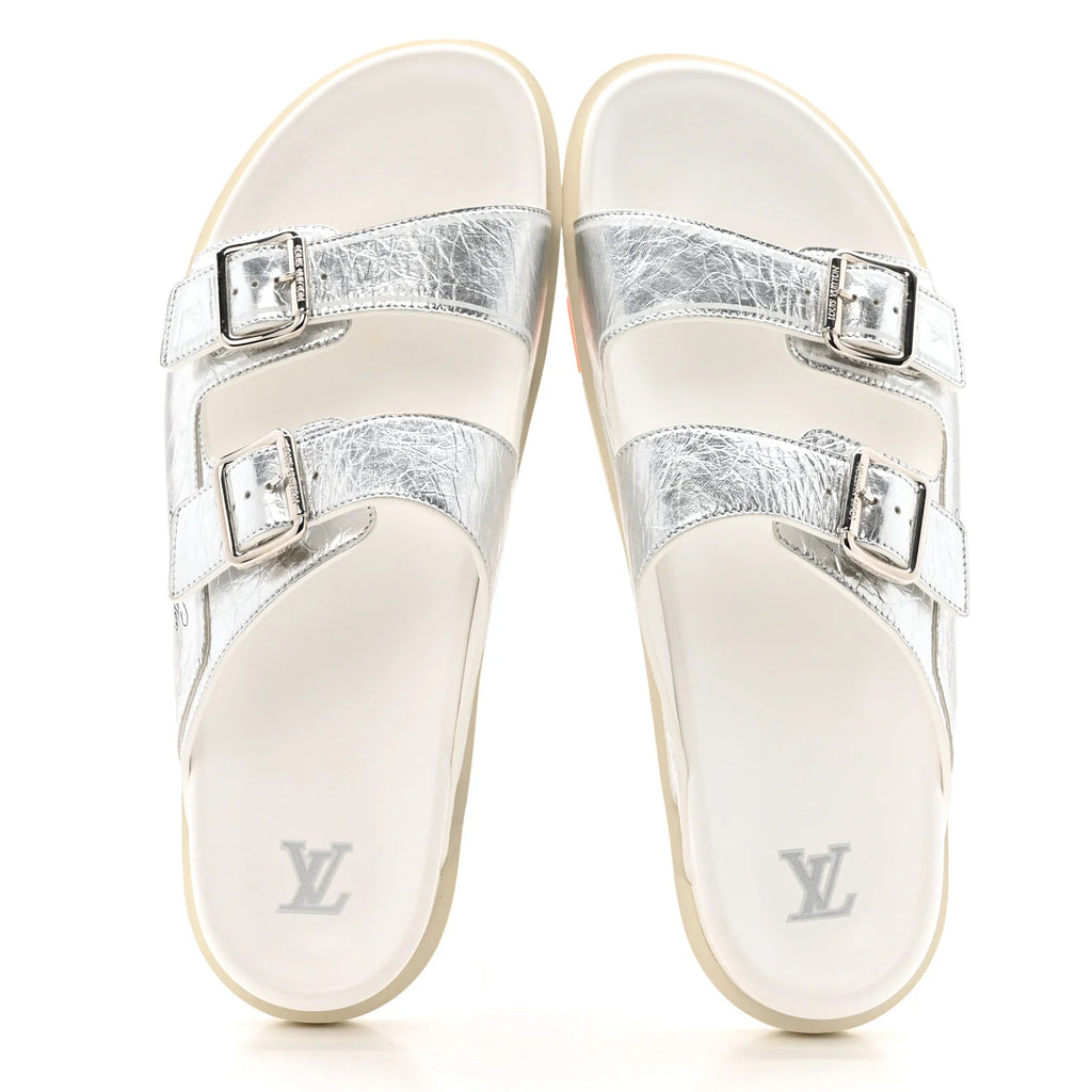 Louis Vuitton Metallic Silver Mules