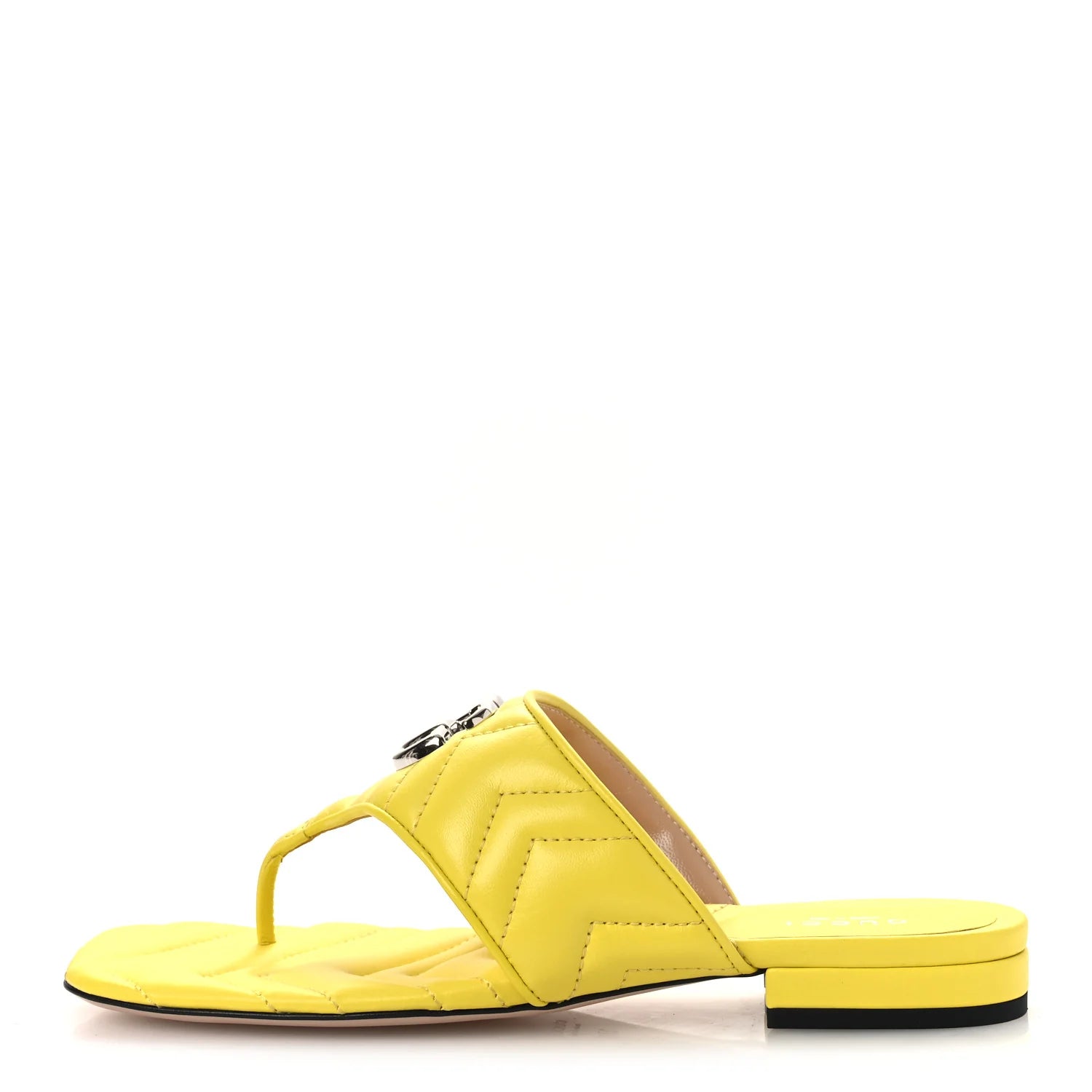 Gucci Yellow Quilted Leather Sandals