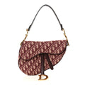 Dior Burgundy Oblique Canvas Saddle