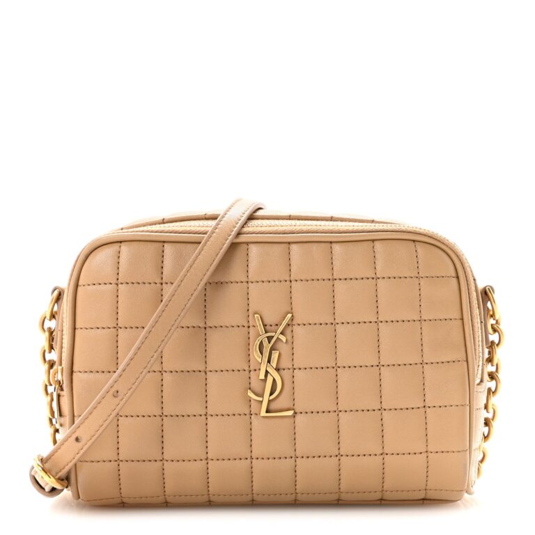 Saint Laurent Beige Quilted Crossbody