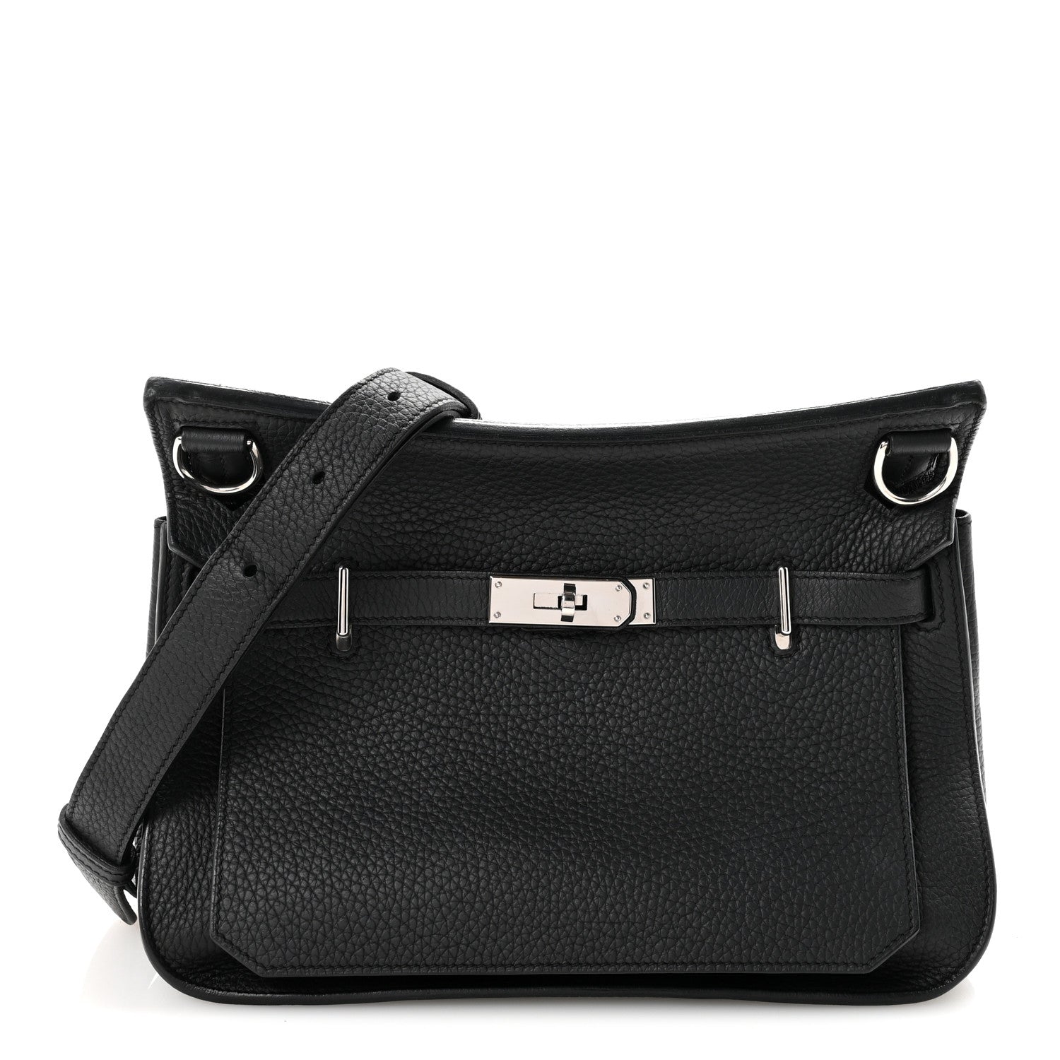 Hermes Black Grained Leather Jypsiere