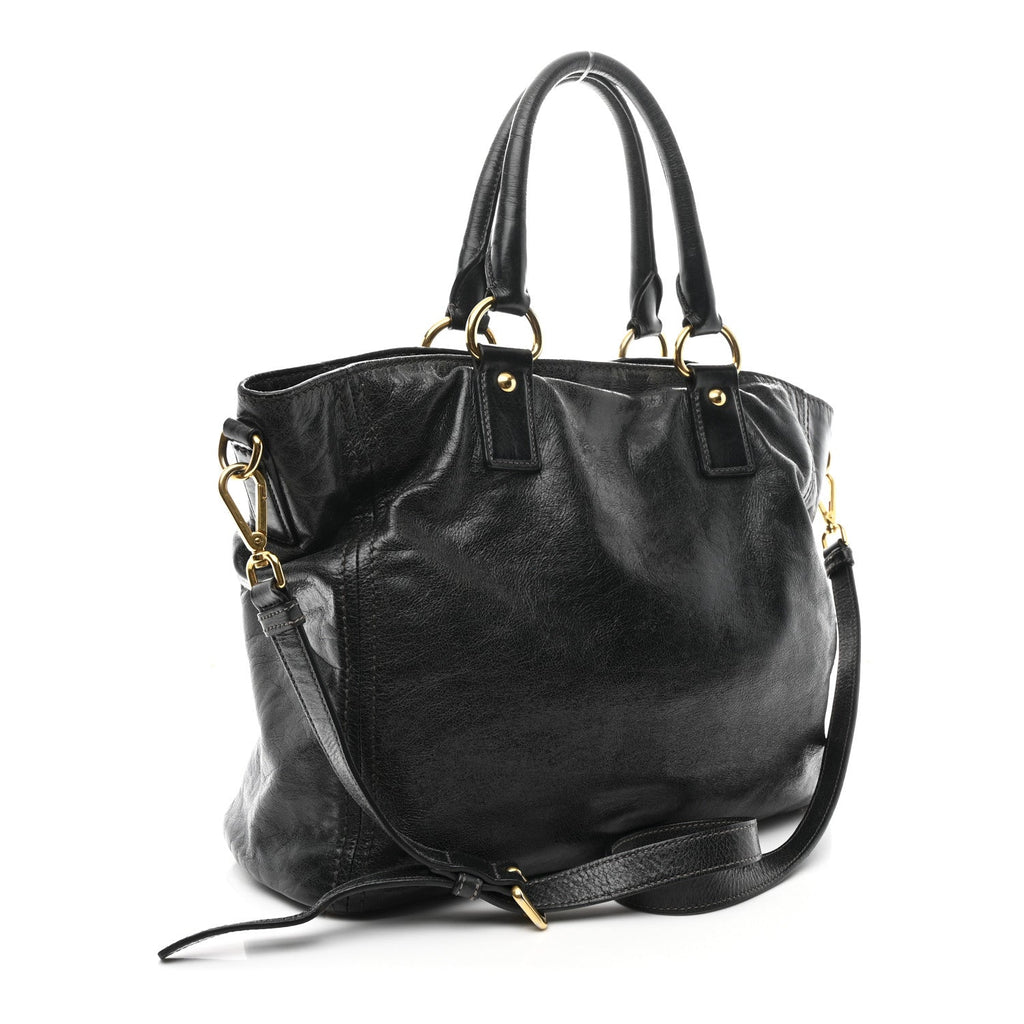 Prada Black Grained Leather Tote