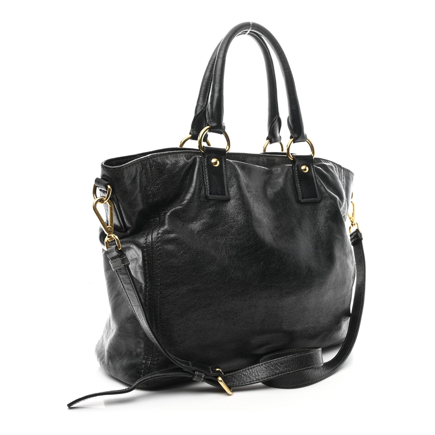 Prada Black Grained Leather Tote