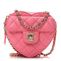 Chanel Pink Quilted Heart Bag