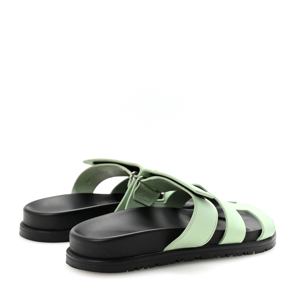 Hermes Mint Grained Chypre Sandals