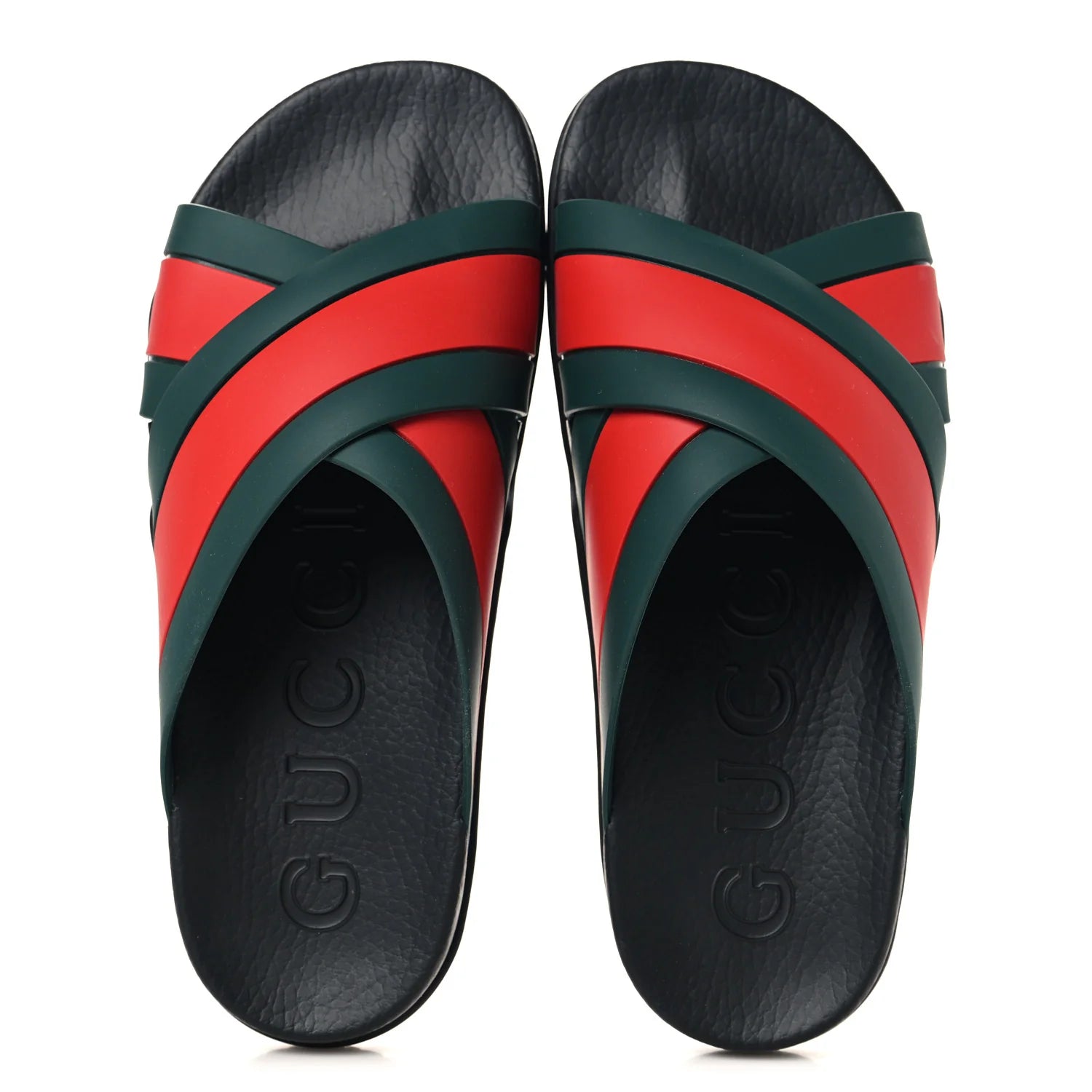 Gucci Web Stripe Rubber Slides