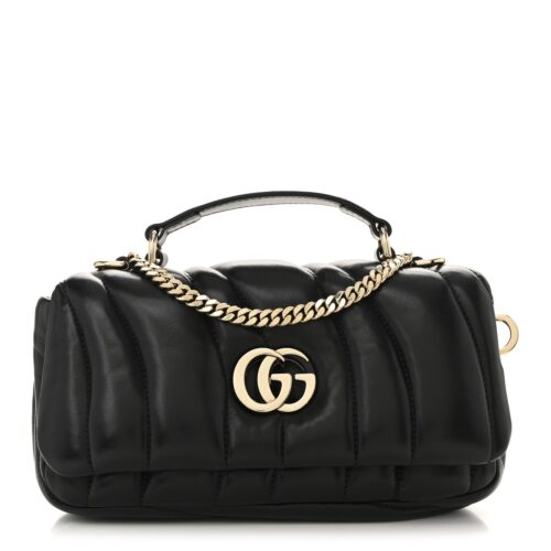 Gucci Black Leather GG Marmont