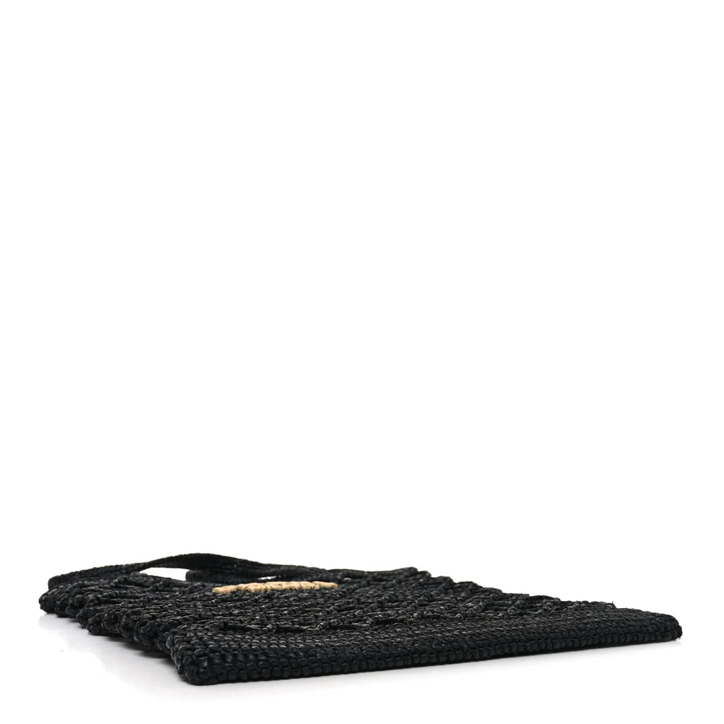 Prada Black Raffia Tote Bag