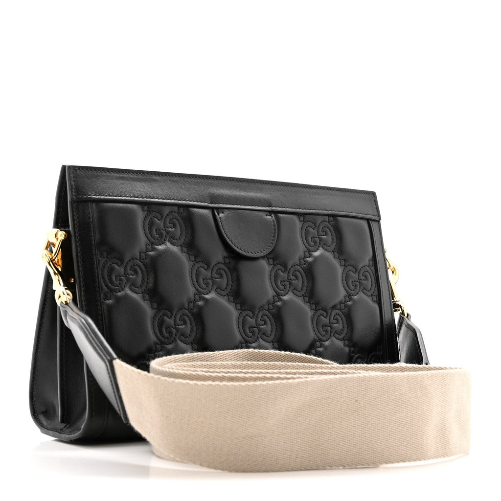 Gucci Black GG Matelassé Messenger