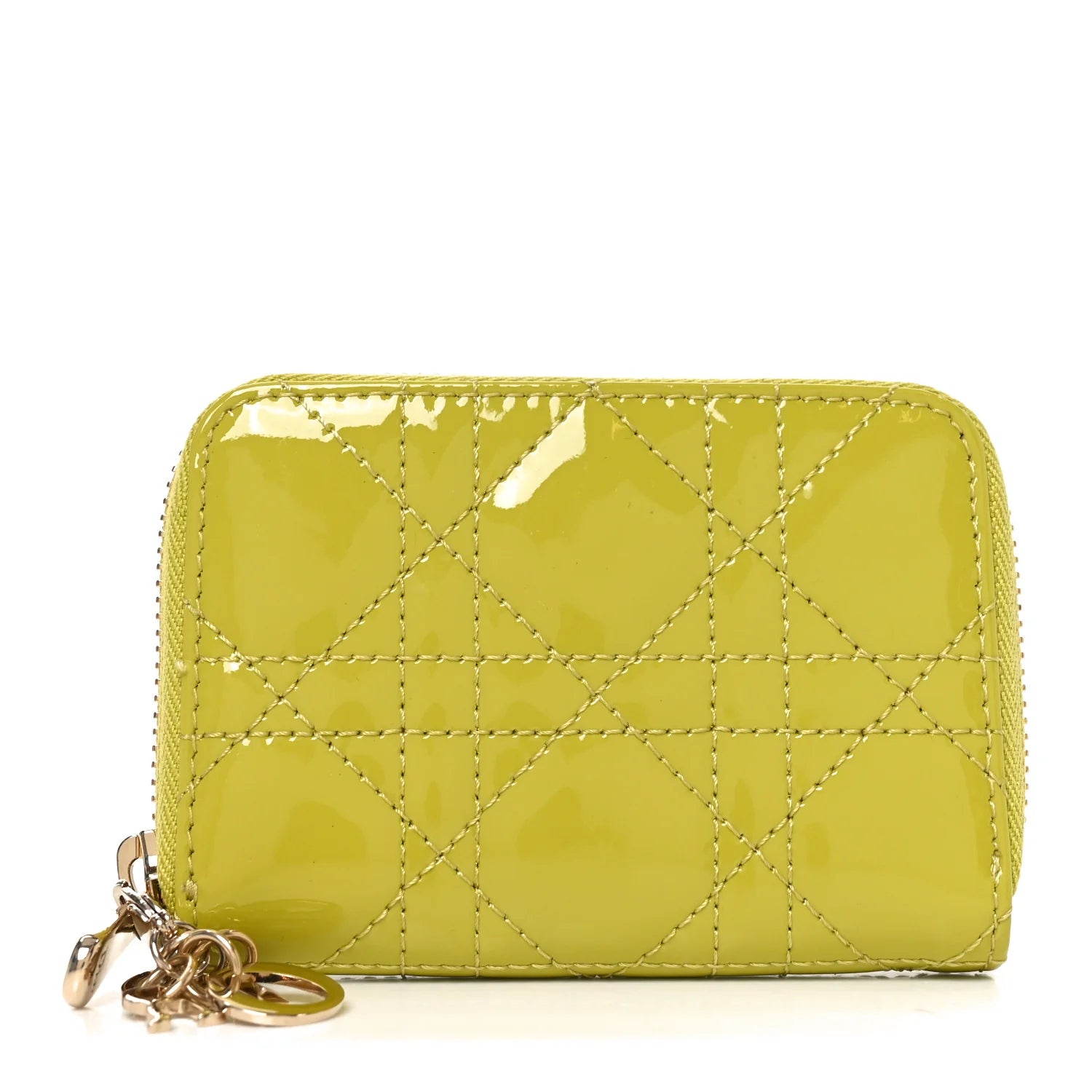 Dior Yellow Cannage Patent Wallet