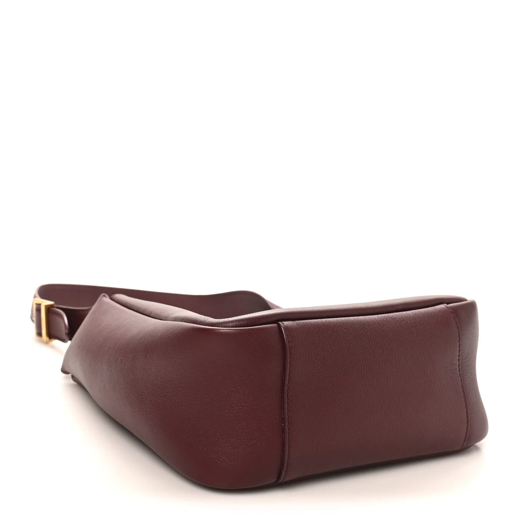 Saint Laurent Burgundy Grained Hobo