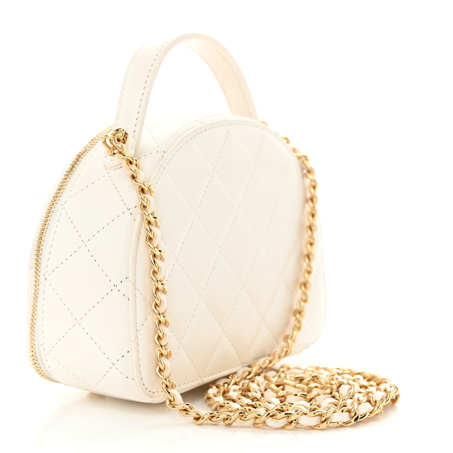 Chanel White Quilted Leather Bag