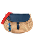 Hermes Wicker Navy Leather Bag