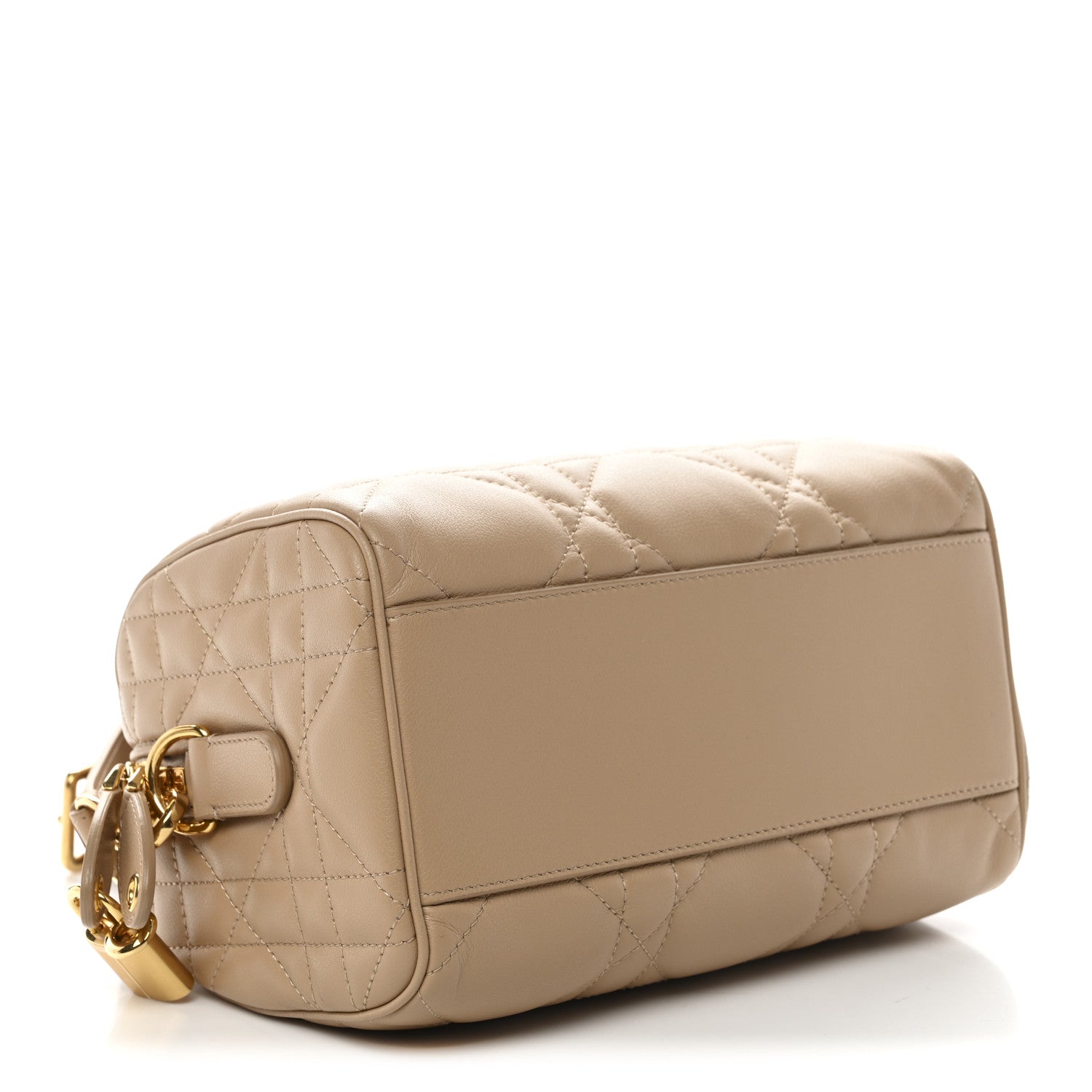 Dior Beige Cannage Leather Bowling Bag