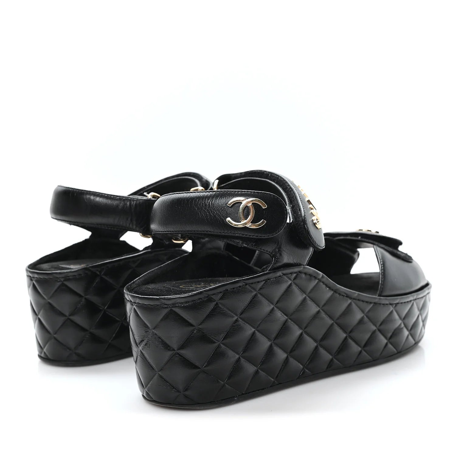 Chanel Black Quilted Leather Platform