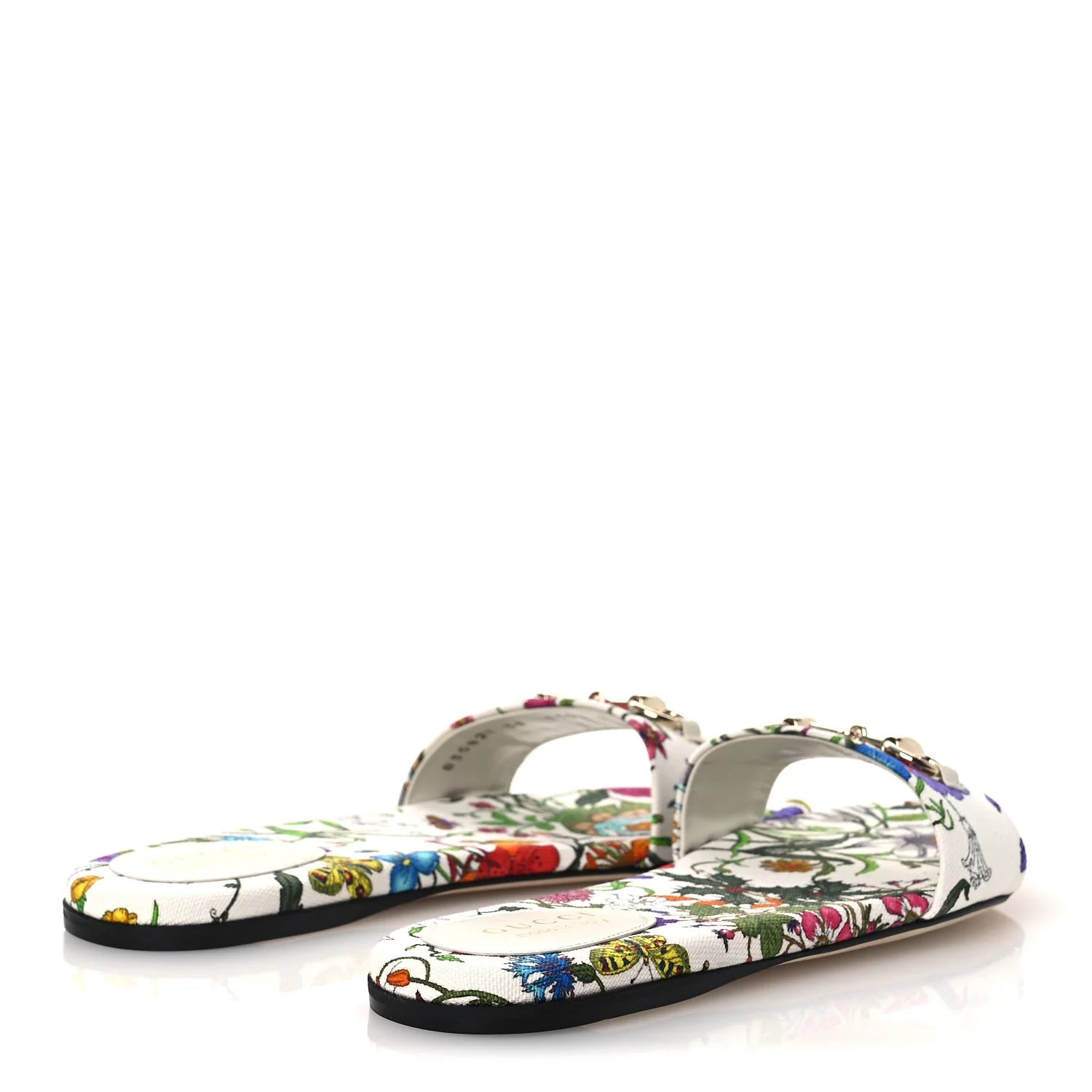 Gucci Flora Horsebit Slide Sandals