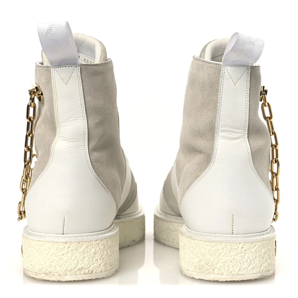 Louis Vuitton White Suede High-Top