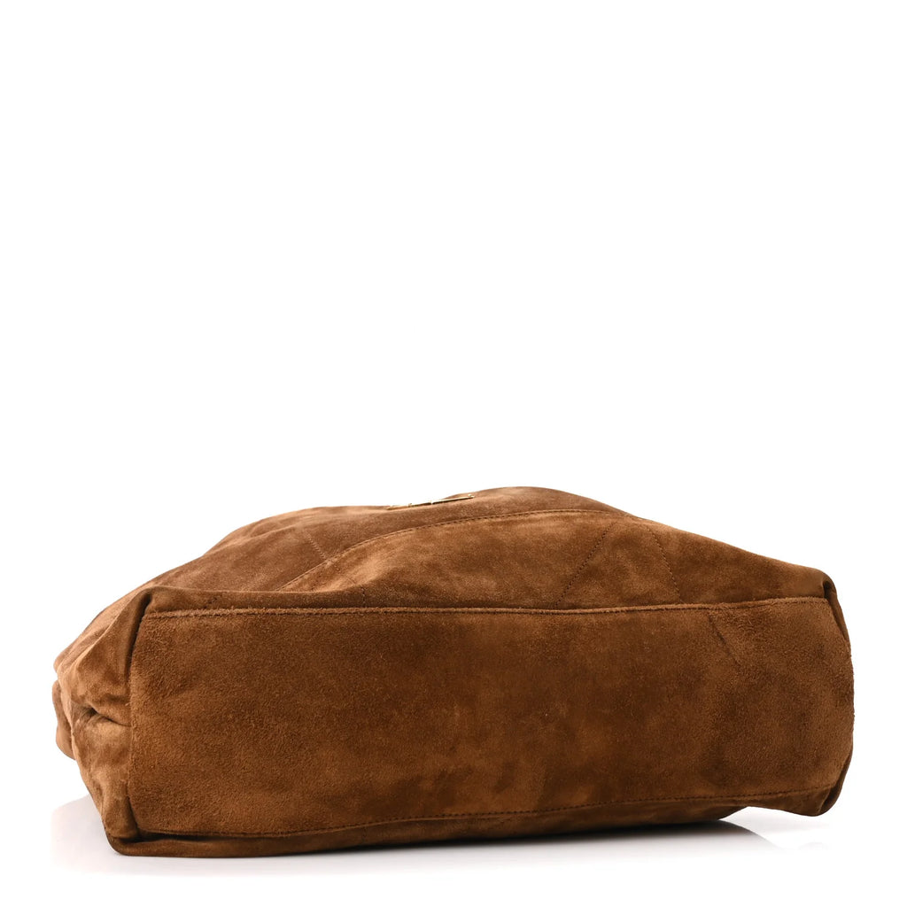 Saint Laurent Brown Suede Quilted Bucket