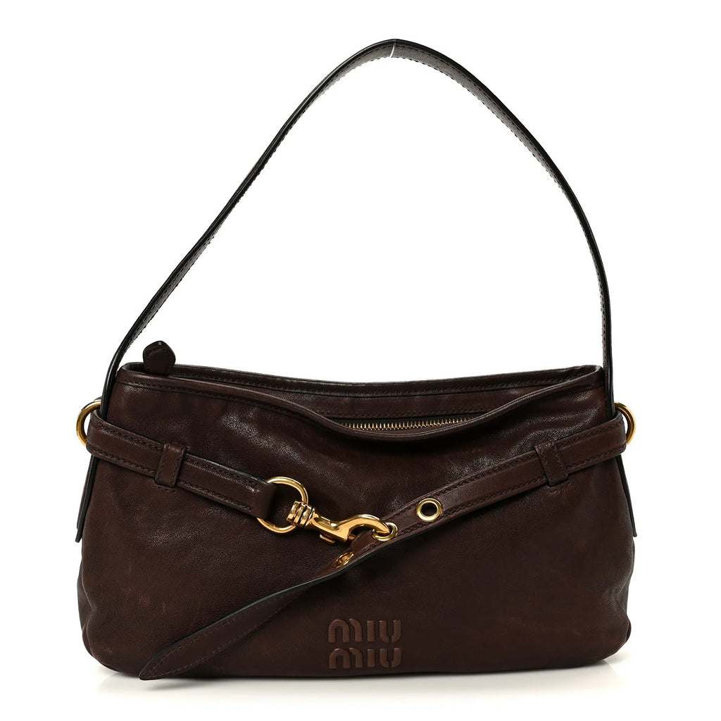 Miu Miu Brown Leather Shoulder Bag
