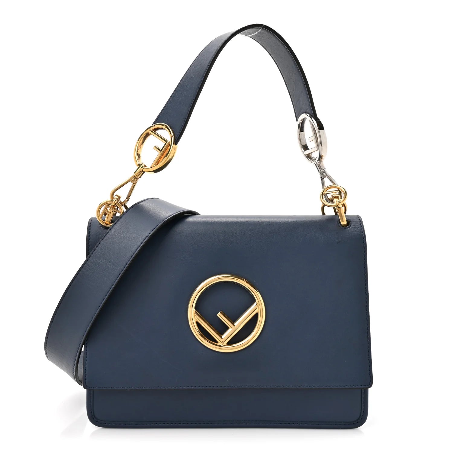 Fendi Navy Leather Kan I Bag
