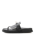 Hermes Black Leather Empire Sandals
