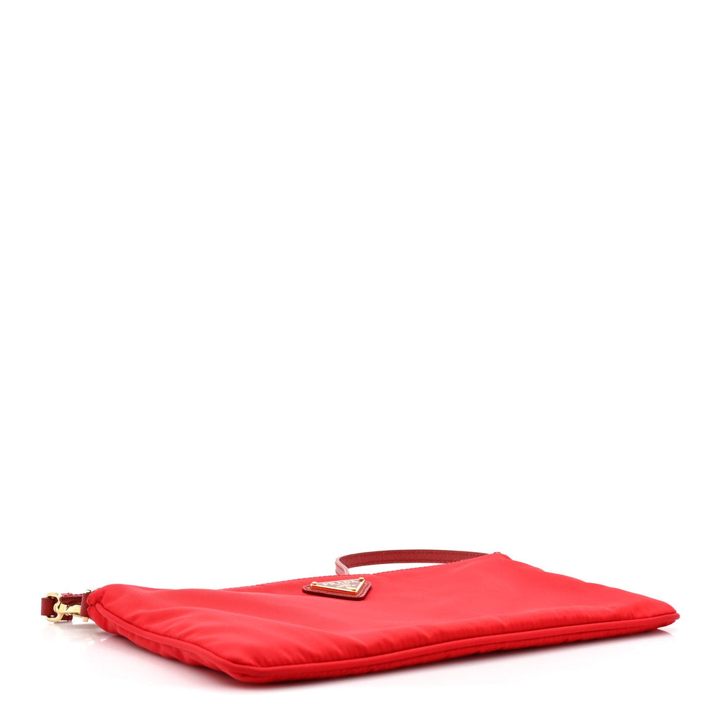Prada Red Nylon Pouch Bag