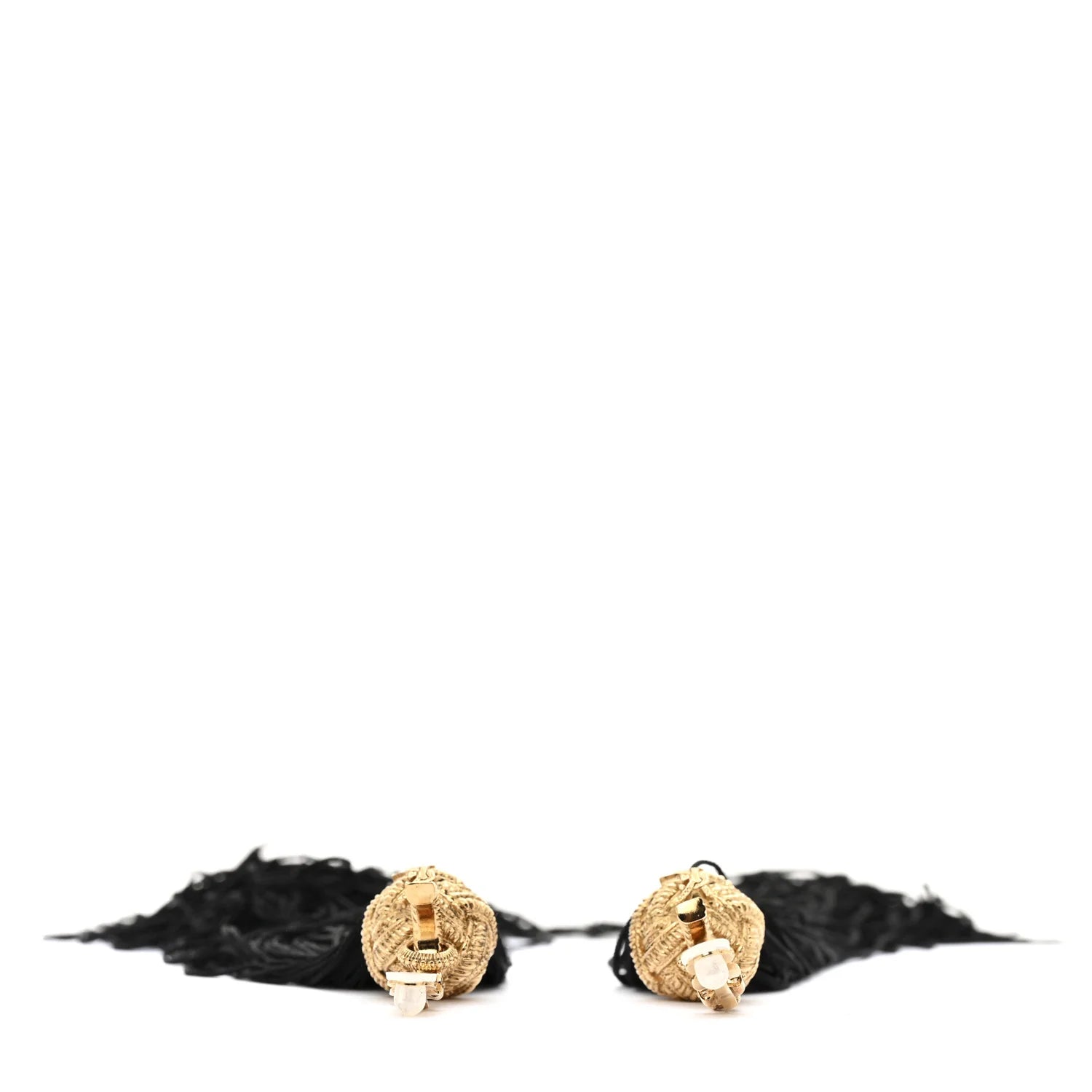 Saint Laurent Black Tassel Earrings