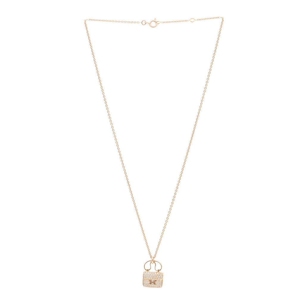 Hermes Gold Diamond Birkin Necklace