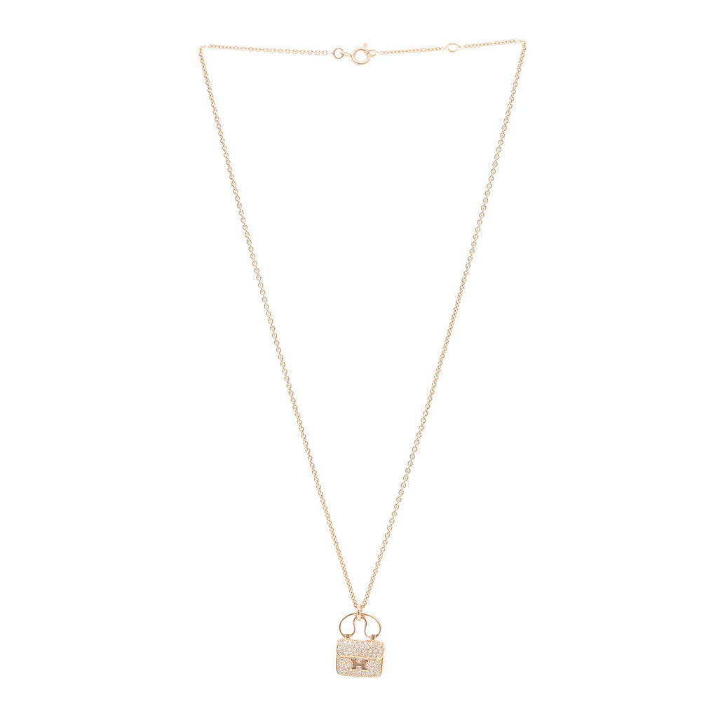 Hermes Rose Gold Diamond Constance Necklace
