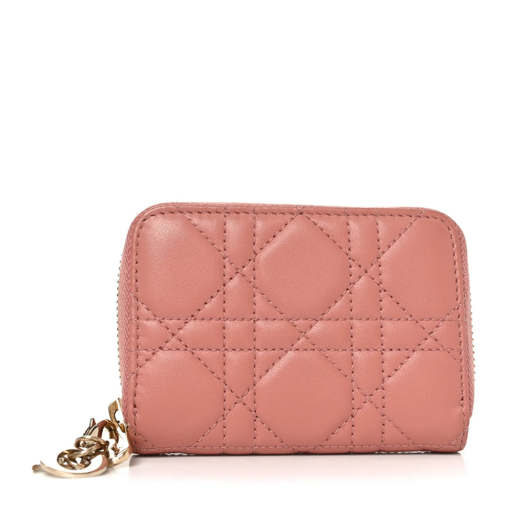 Dior Pink Cannage Leather Wallet