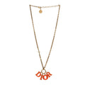 Dior Gold Orange Logo Necklace