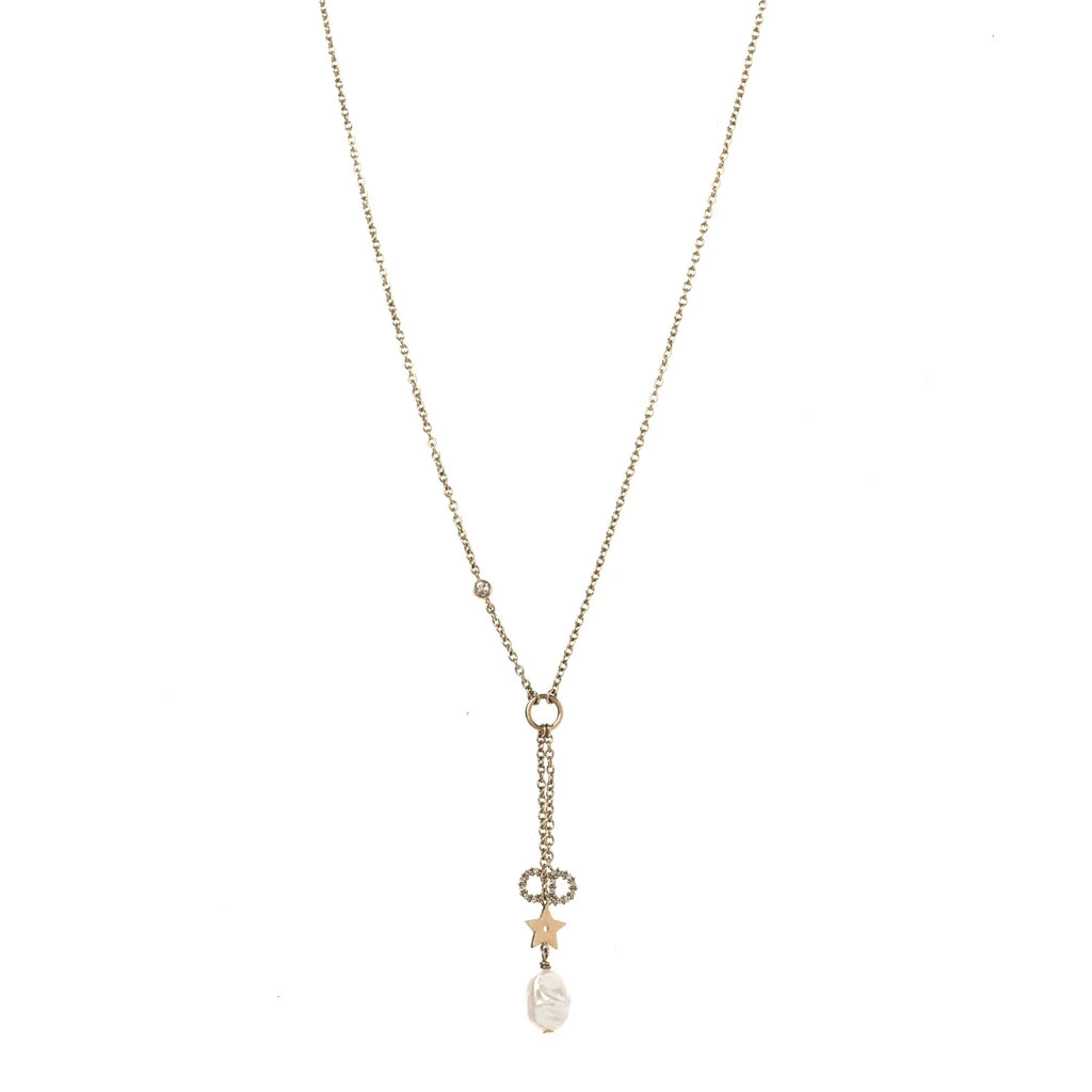 Dior Gold Star Pearl Necklace