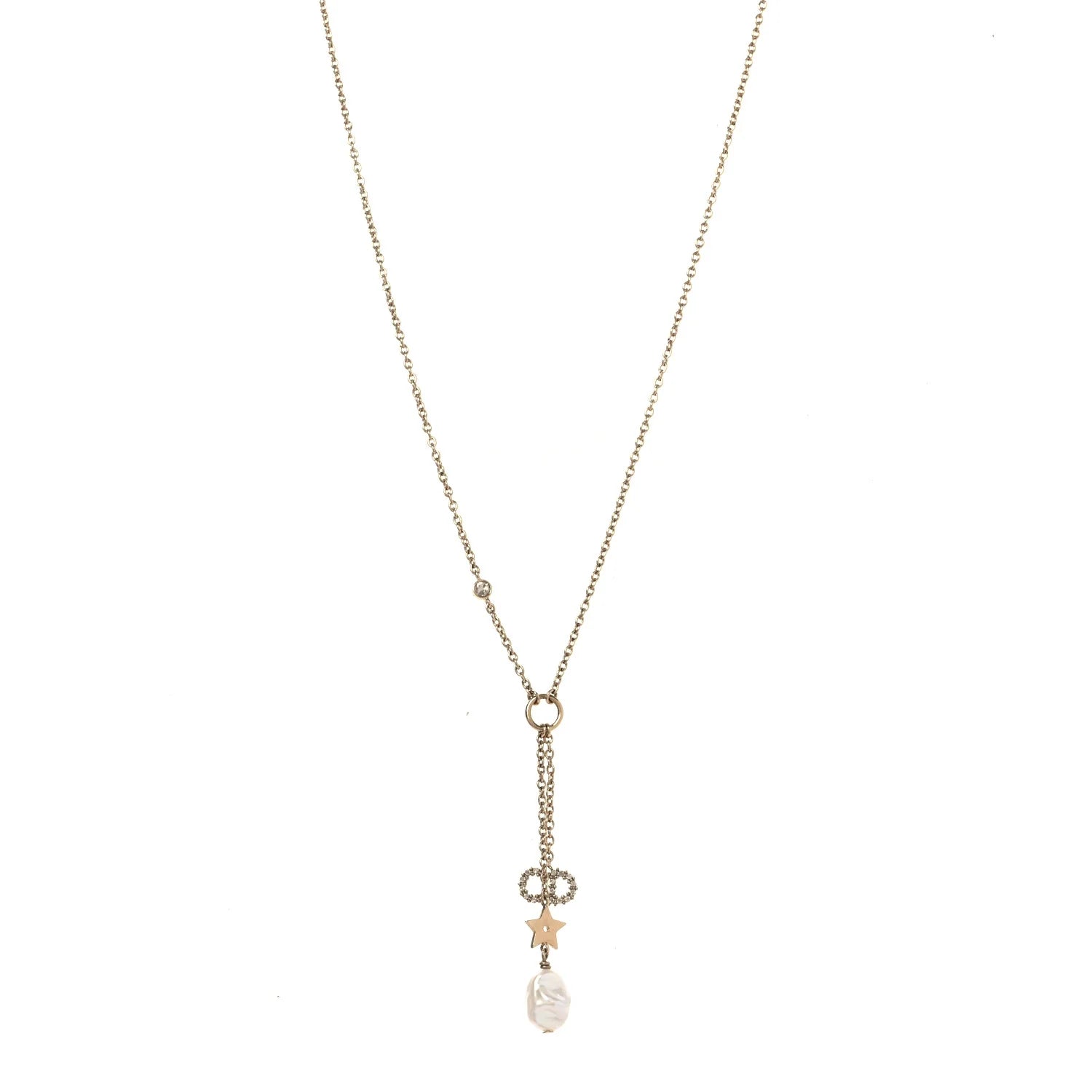 Dior Gold Star Pearl Necklace