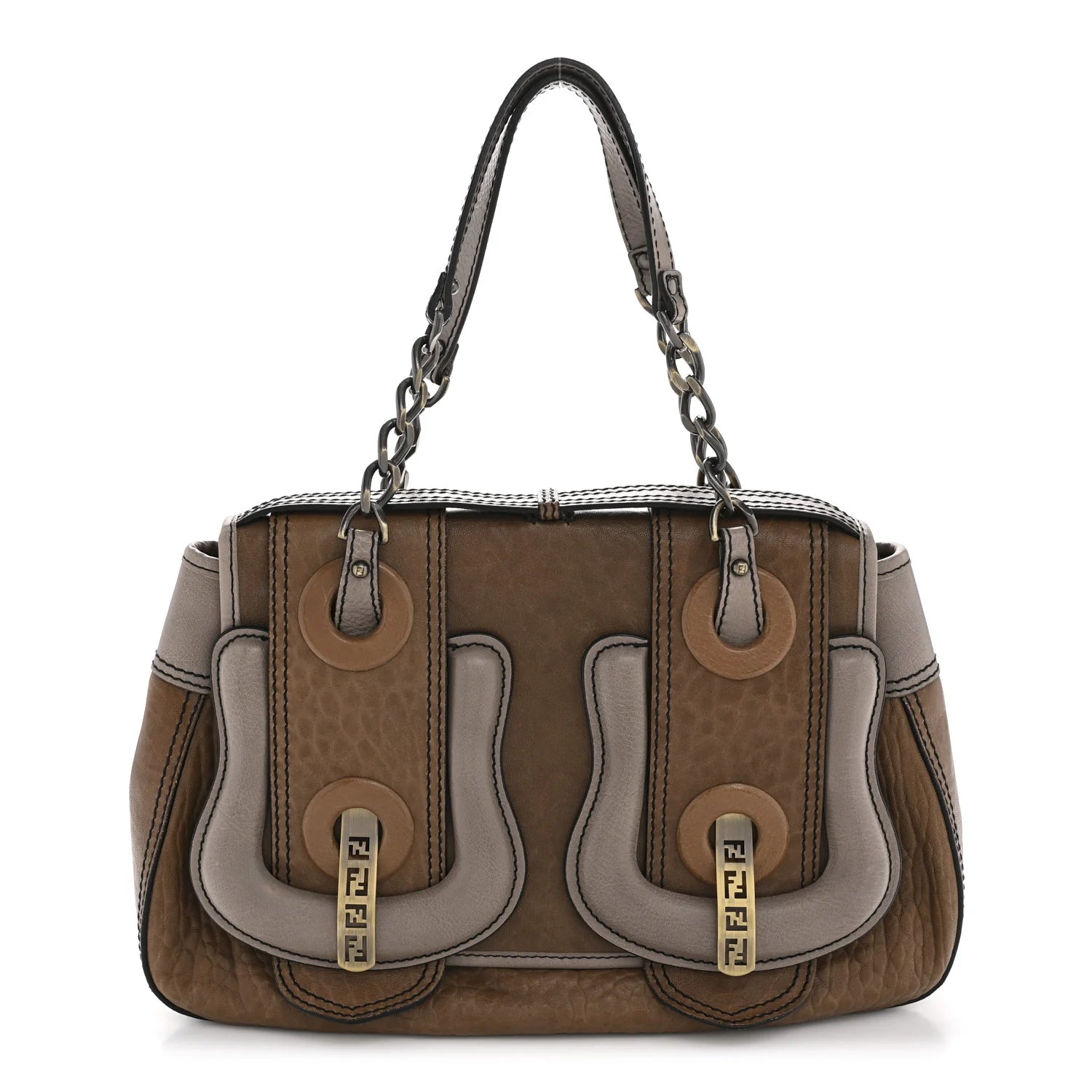 Fendi Two-Tone Leather B. Bag