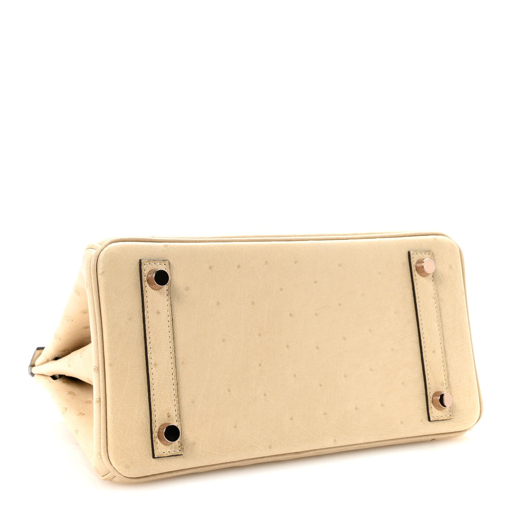 Hermes Birkin Cream Ostrich Handbag