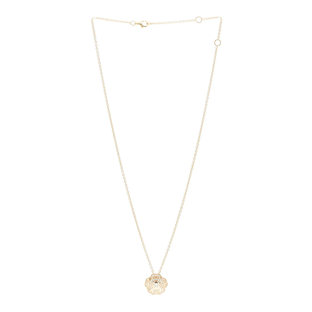 Chanel Gold Diamond Camellia Necklace