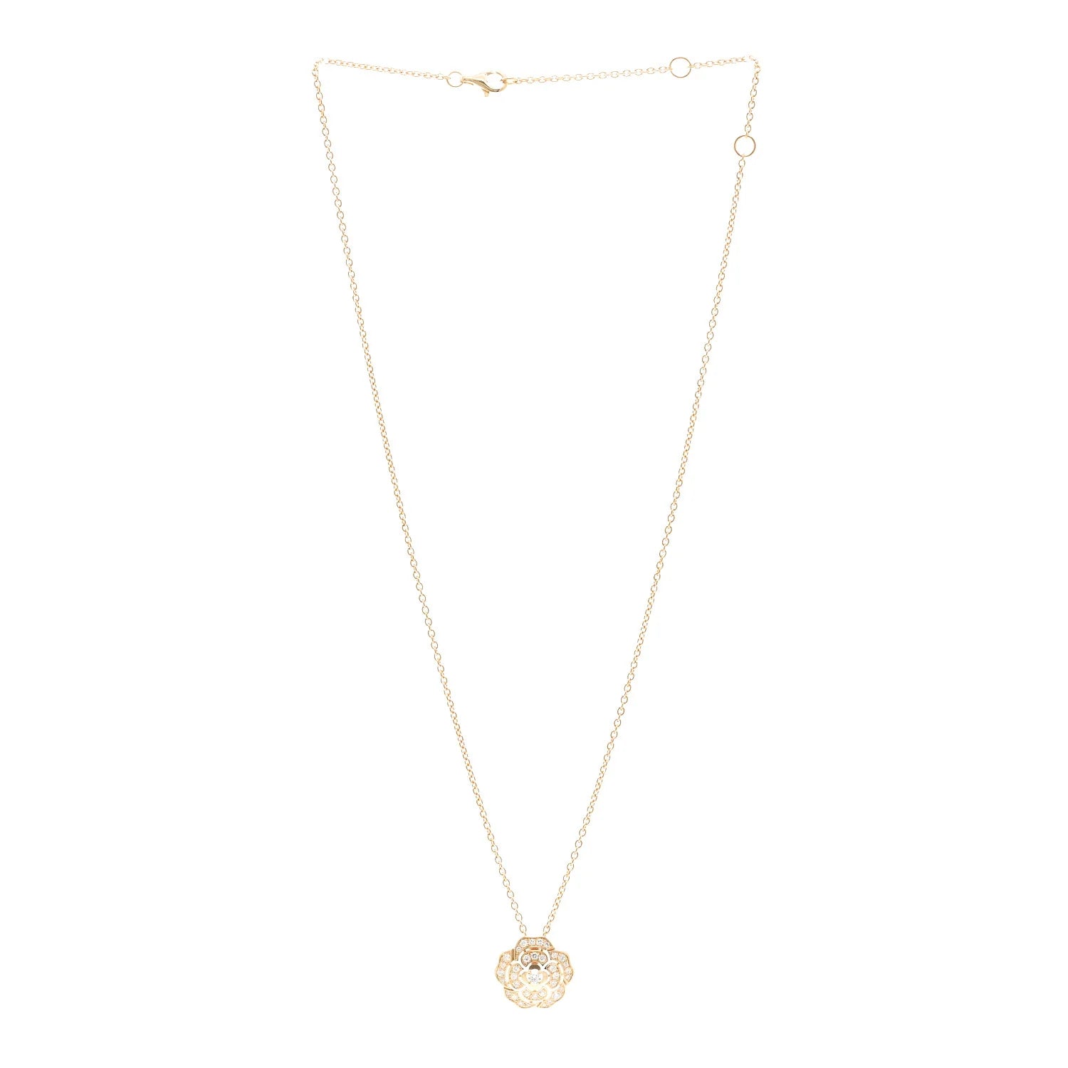 Chanel Gold Diamond Camellia Necklace
