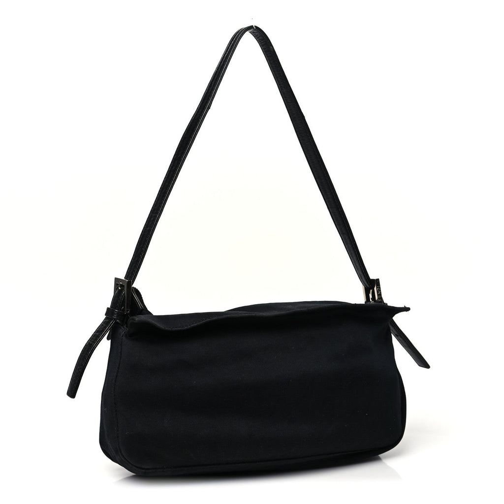 Fendi Black Nylon Baguette Bag